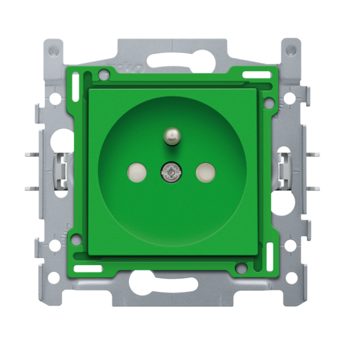 Socket outlet with pin earthing and shutters, flush-mounting depth 28.5 ...